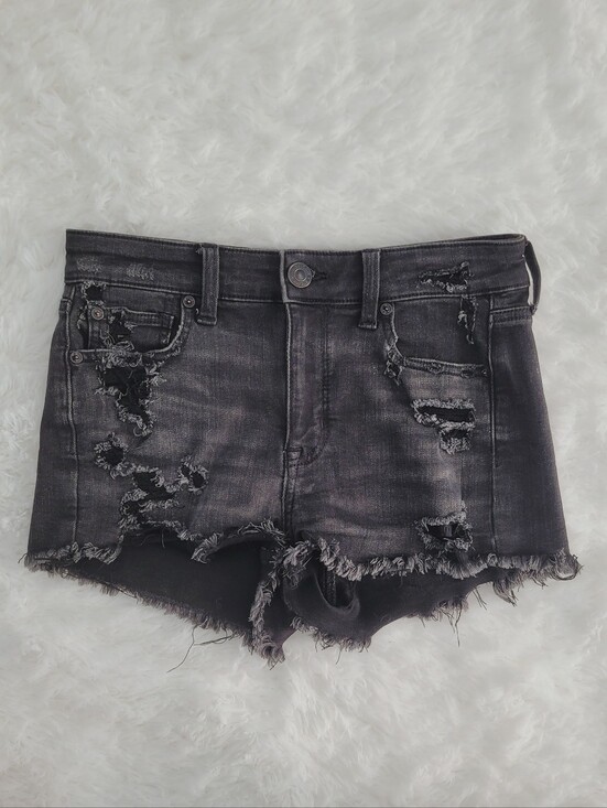American Eagle Outfitters Pants - Distressed Black Jean Shorts | Size 4 | American Eagle Outfitters